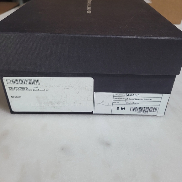 Freda Salvador Amalia Black Suede 2-Band Heeled Sandal. PLUS a Canvas Tote Bag - Picture 10 of 11